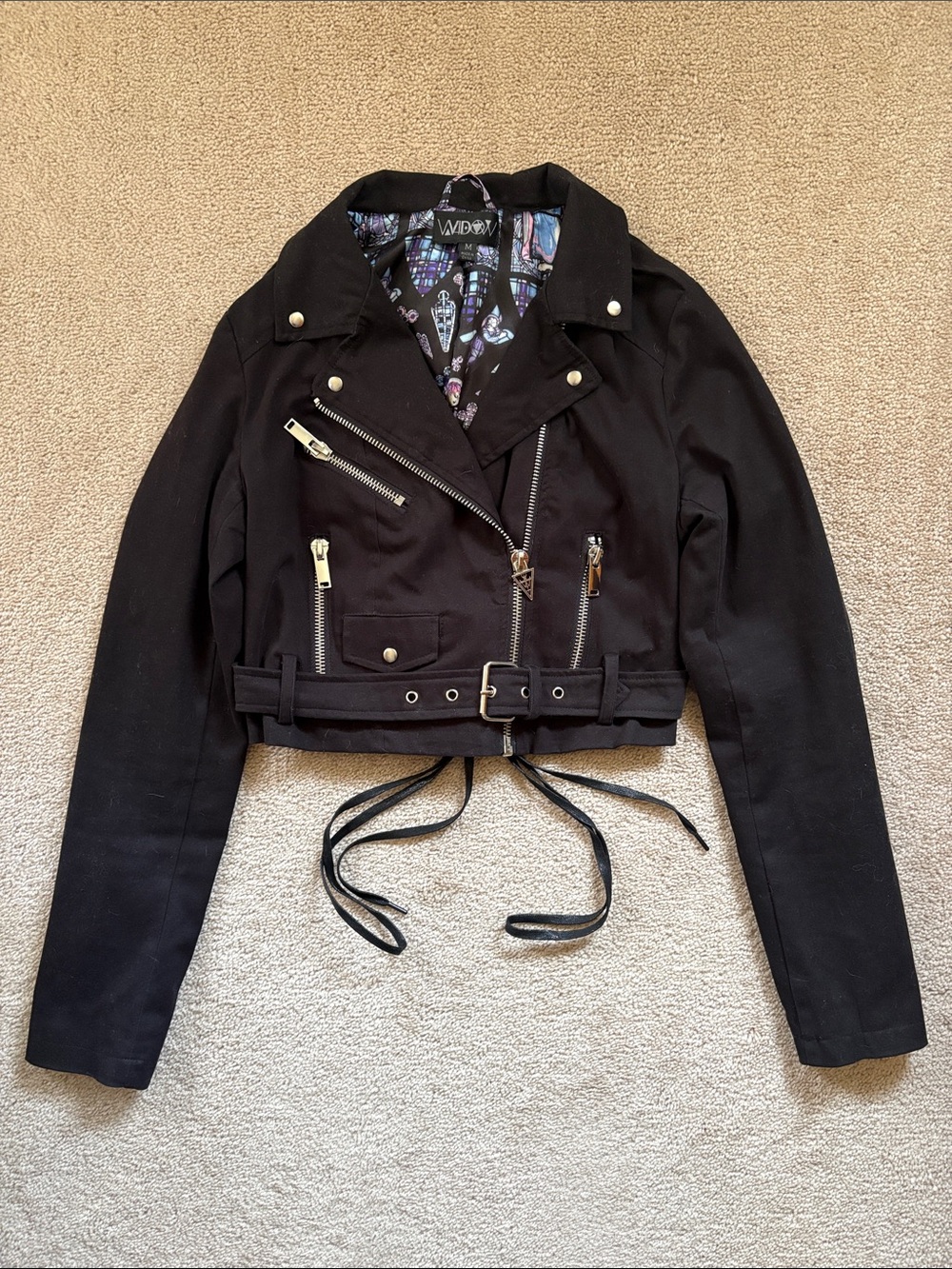 Widow Lace Up Moto Jacket